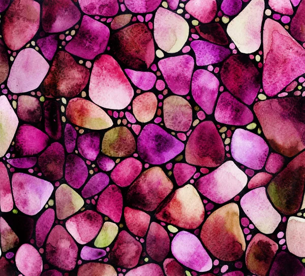 Watercolor pattern with stones — Stock Photo, Image