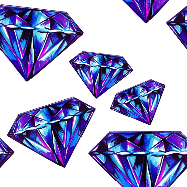 Patrón sin costuras con joyas y diamantes — Foto de Stock