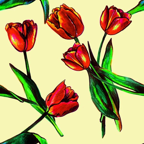 Pola mulus dengan tulip — Stok Foto