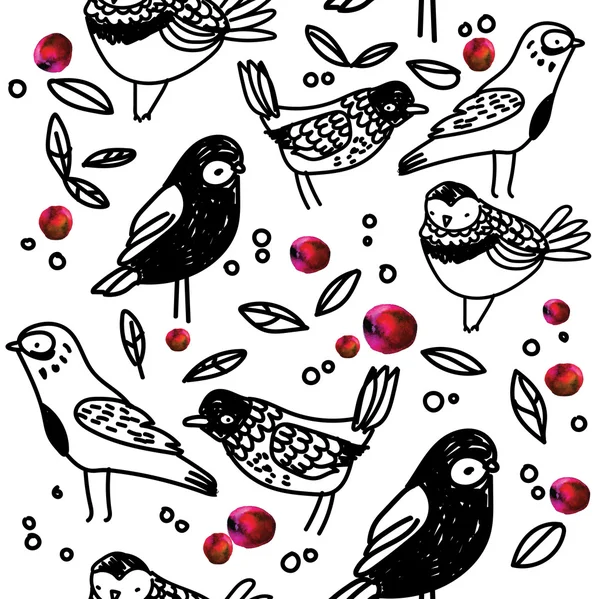 İskandinav tarzında kuşlar ile Sevimli sorunsuz desen .