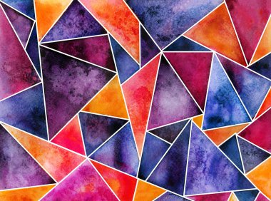 suluboya ile geometrik desen