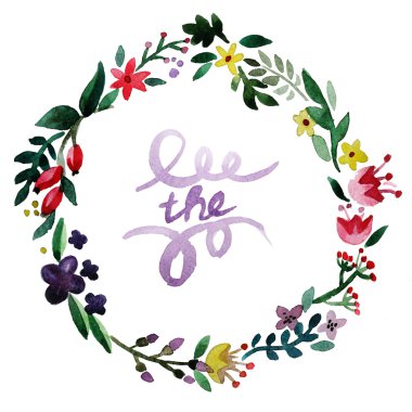 çizim çiçek çelenk