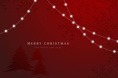 Kırmızı Noel Sancak Şablonu Şablonu tasarımı, Kırmızı Flaşlı Işıklar Mutlu Noeller Jeet Kavramları vektörü, illüstrasyon