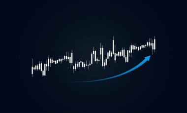 Mavi ve kırmızı mumlarla iş analitiği görselleştirme satın alma ve satış baskısını yansıtıyor. Dijital şamdan grafik kavramlarıyla