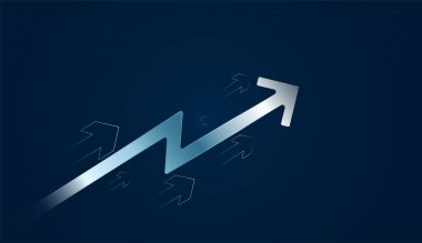 Zigzag oku yön değişikliği, hedef odaklanma ve performans artışını gösteriyor. Yukarı ok gelecek hedefler ve artan performans için net bir yön gösteriyor