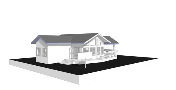 New 3D house model generate by computer — Stock Photo, Image