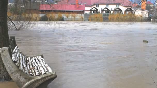 Río reventó sus orillas — Vídeos de Stock