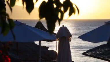 Plajda şemsiye. Kızıldeniz.