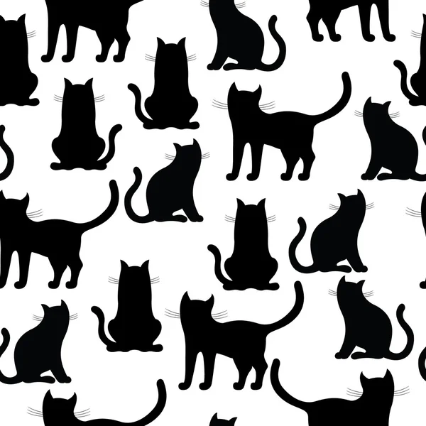 Black cats seamless pattern — Free Stock Photo