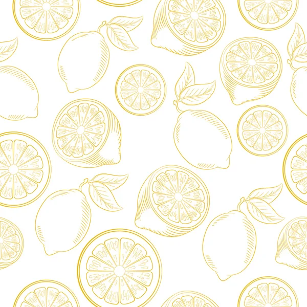 Lemon seamless pattern — Stock Vector