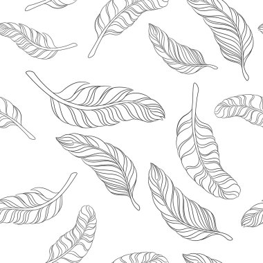 seamless modeli siyah beyaz tüyler