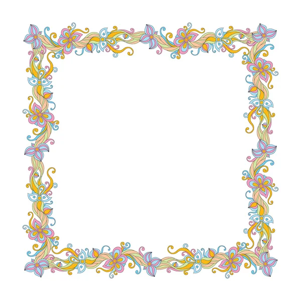 Vierkant floral frame — Stockvector