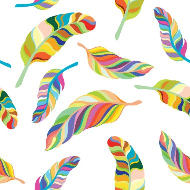 Dikişsiz desen renkli tüyler 