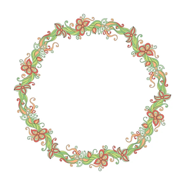 Cadre floral rond — Image vectorielle