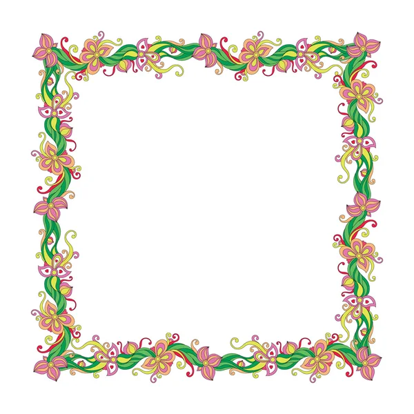 Firkantet blomsterramme – Stock-vektor
