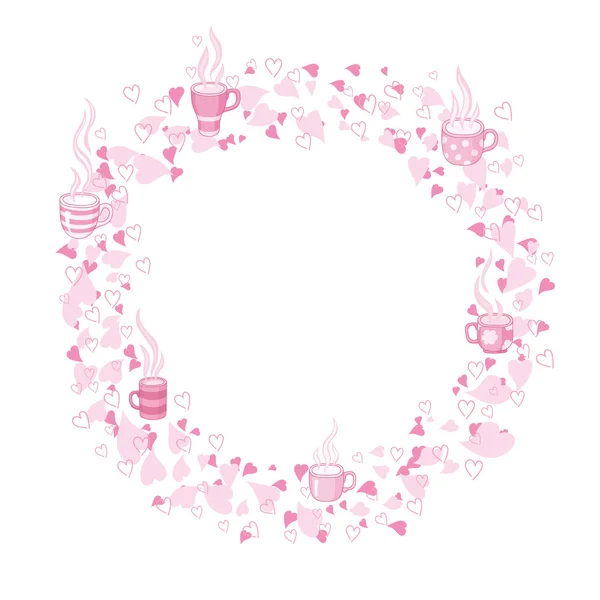 Circle of tea and heart — Stock Vector