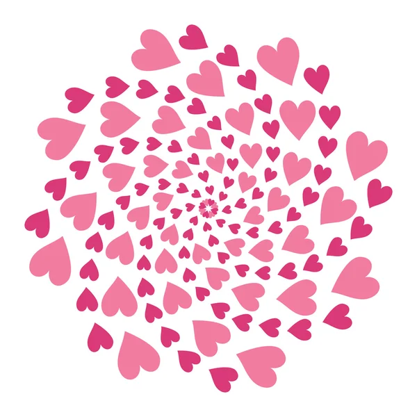 Cercle rose des cœurs — Image vectorielle