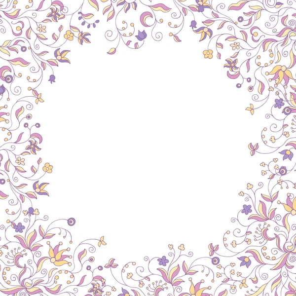 Cadre floral couleurs douces — Image vectorielle