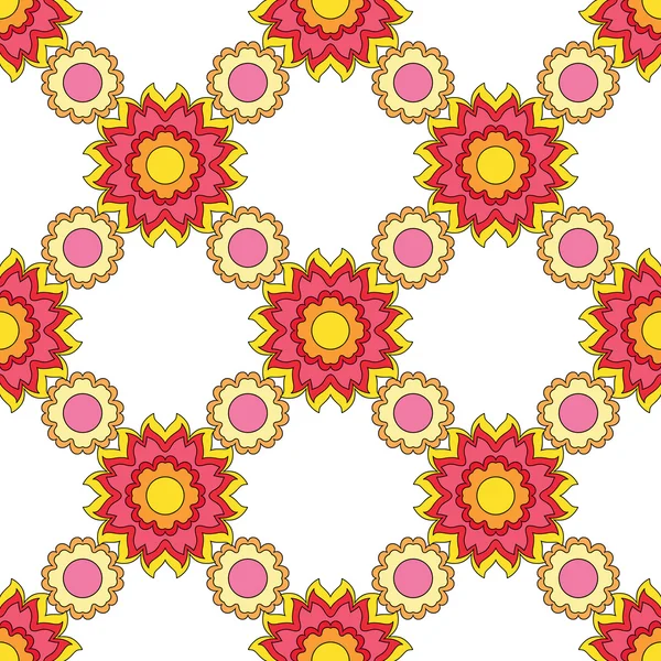Seamless pattern sunny flowers — Stock Vector