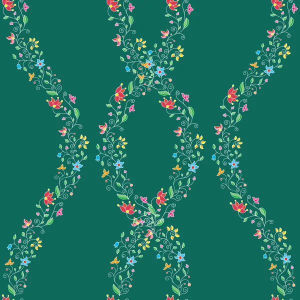 Безшовний хвилястий квітковий візерунок — стоковий вектор