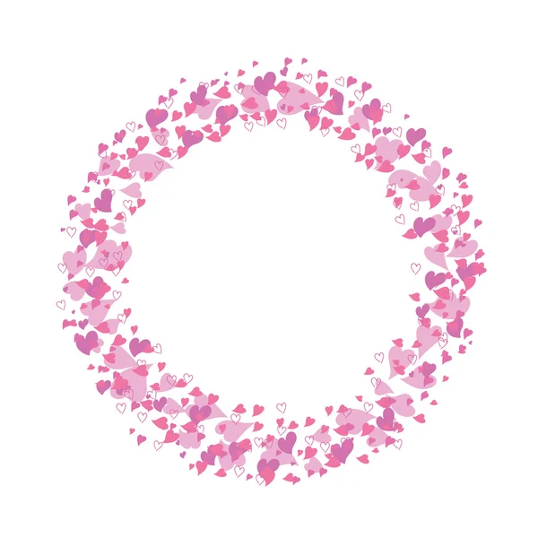 Circle frame of hearts for Valentine — Stock Vector