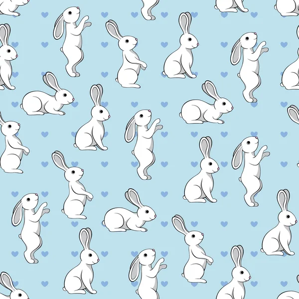 无缝模式与野兔 — 图库矢量图片