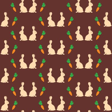 Dikişsiz desen tavşan havuç ile