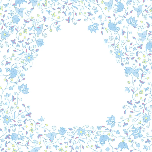 Cadre floral couleurs douces — Image vectorielle