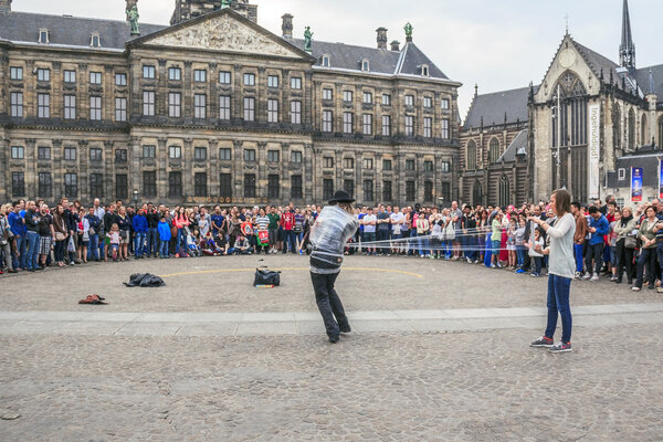 Evening show on Dam Square