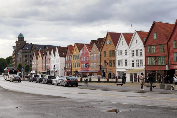 Bryggen op een regenachtige avond — Stockfoto