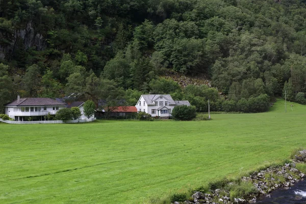 Typowa wioska norweski — Zdjęcie stockowe