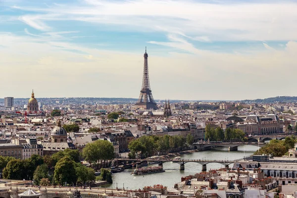 Paris Francja Sierpnia 2019 Jest Panoramiczny Widok Centralną Część Lewego — Zdjęcie stockowe