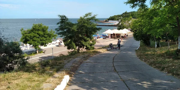 Odessa Ukraine Jjune 2019 Road Descends Steep Seaside Slope Urban — Stock Photo, Image