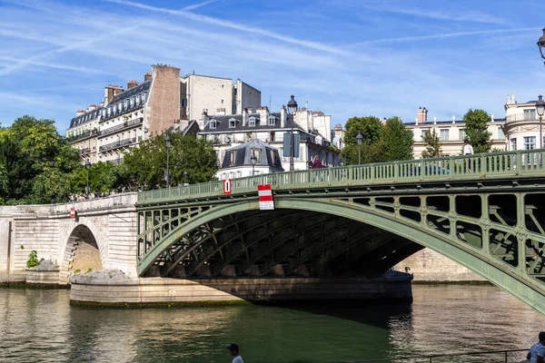 Paris Francja Sierpnia 2019 Fragment Mostu Sully Prowadzącego Ile Saint — Zdjęcie stockowe