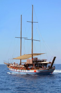 EILAT, ISRAEL - 13 Mayıs 2011: Burası Kızıl Deniz 'de deniz yolculuğu yapan bir yat cenneti..