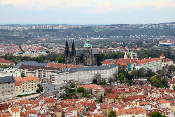 Prague Tchèque Avril 2012 Vue Aérienne Château Prague Cathédrale Saint — Photo