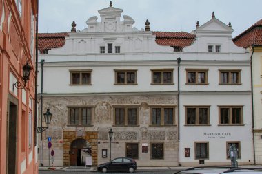 PRAGUE, CZECH - APRIL 24, 2012: These are historic residential buildings on Hradcany Square.