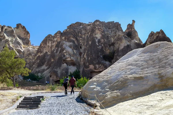 Gotreme Turquía Octubre 2020 Trata Las Rocas Con Cuevas Del — Foto de Stock