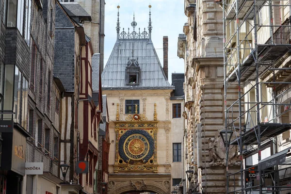 Rouen France August 2019 Gros Horlogeon Tower Which Created 14Th — Stock Photo, Image