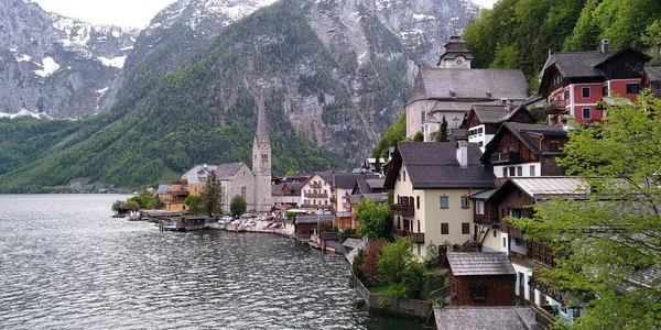 Hallstatt Austria May 2019 Old Picturesque Austrian Town Limited Area — Stock Photo, Image