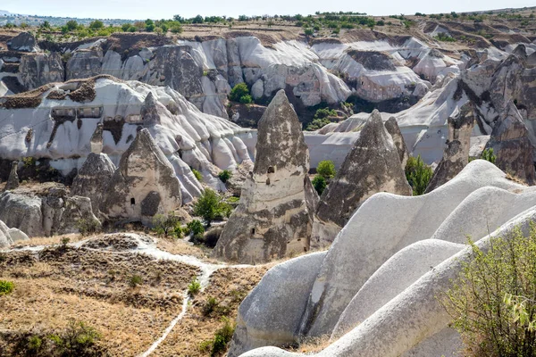 Dies Sind Bizarre Vulkanische Tuffsteine Goreme Tal Kappadokien Türkei — Stockfoto