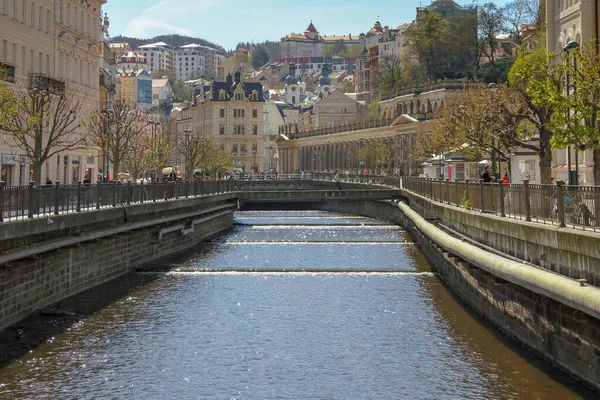 Karlovy Vary Tchèque Avril 2012 Est Rivière Tepla Qui Coule — Photo