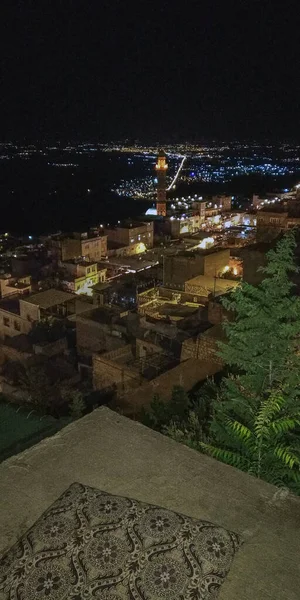 Mardin Turkey Październik 2020 Jest Widok Powietrza Miasta Nocy — Zdjęcie stockowe