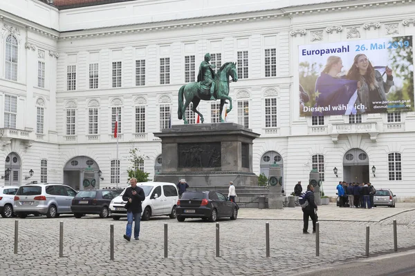 Vienna Österrike Maj 2019 Detta Joseph Platz Med Ryttarstaty Kejsar — Stockfoto