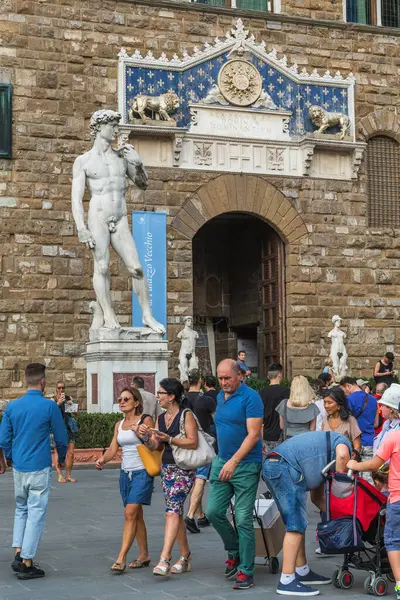 Florence Italie Septembre 2019 Est Une Foule Touristes Près Entrée — Photo