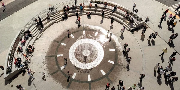 Kharkiv Ukraine May 2021 View Dry Fountain Front Modern Building — Stok fotoğraf