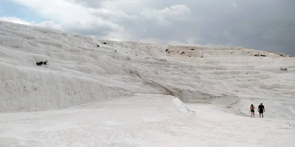 Pamukkale Turkey Červen 2021 Jedná Známé Svahy Bazény Pokryté Přírodními — Stock fotografie