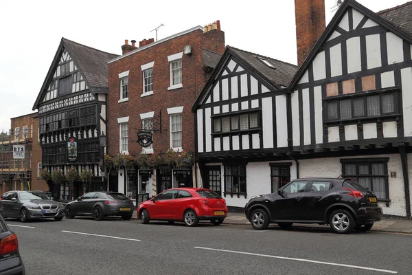 Chester Great Britain September 2014 Medieval Stonework Half Timbered Historic — Stock Photo, Image