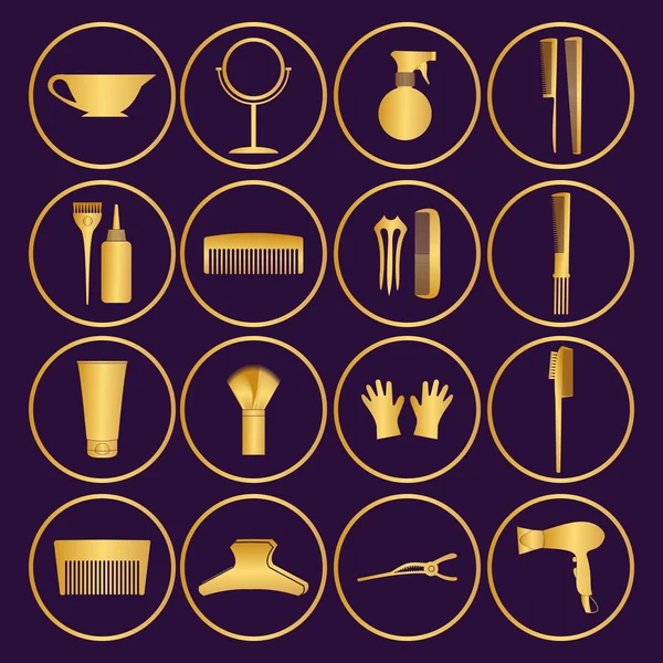 Friseur verwandtes Symbol. Vektor-Set von Zubehör für Haare. — Stockvektor