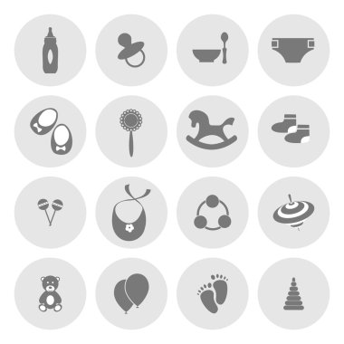 Bebek simgeler kümesi, vektör. Çocuklar ayarla